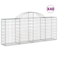 vidaXL Gabionen mit Hochbogen 40 Stk. 200x30x80/100cm...