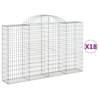 vidaXL Gabionen mit Hochbogen 18Stk. 200x30x120/140cm...