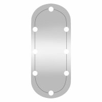 vidaXL Wandspiegel mit LED-Leuchten 30x70 cm Glas Oval