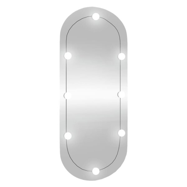 vidaXL Wandspiegel mit LED-Leuchten 40x90 cm Glas Oval