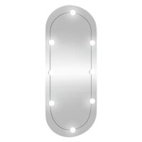 vidaXL Wandspiegel mit LED-Leuchten 40x90 cm Glas Oval