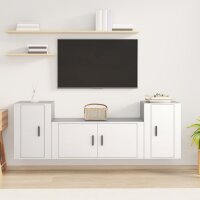 vidaXL 3-tlg. TV-Schrank-Set Wei&szlig; Holzwerkstoff