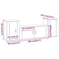 vidaXL 3-tlg. TV-Schrank-Set Wei&szlig; Holzwerkstoff