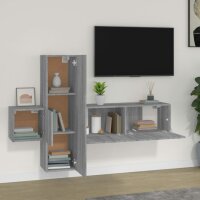 vidaXL 3-tlg. TV-Schrank-Set Grau Sonoma Holzwerkstoff