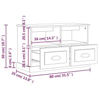 vidaXL TV-Schrank Wei&szlig; 80x35x50 cm Holzwerkstoff