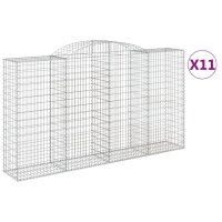 vidaXL Gabionen mit Hochbogen 11 Stk 300x50x160/180cm...