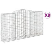 vidaXL Gabionen mit Hochbogen 9 Stk. 300x50x160/180cm...