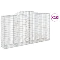 vidaXL Gabionen mit Hochbogen 10 Stk 300x50x160/180cm...