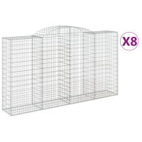 vidaXL Gabionen mit Hochbogen 8 Stk. 300x50x160/180cm...