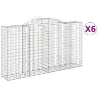 vidaXL Gabionen mit Hochbogen 6 Stk. 300x50x160/180cm...