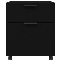 vidaXL Mobiler Aktenschrank mit Rollen Schwarz 45x38x54 cm