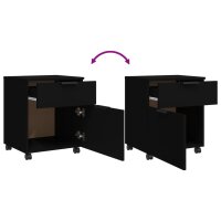 vidaXL Mobiler Aktenschrank mit Rollen Schwarz 45x38x54 cm