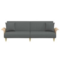 vidaXL Schlafsofa mit Armlehnen Dunkelgrau Stoff