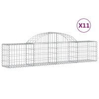 vidaXL Gabionen mit Hochbogen 11 Stk. 200x30x40/60 cm...