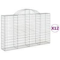 vidaXL Gabionen mit Hochbogen 12Stk. 200x30x120/140cm...