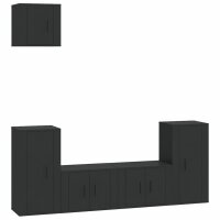 vidaXL 5-tlg. TV-Schrank-Set Schwarz Holzwerkstoff