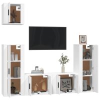 vidaXL 5-tlg. TV-Schrank-Set Wei&szlig; Holzwerkstoff