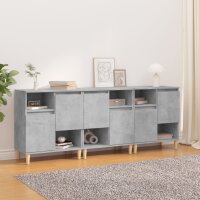 vidaXL Sideboards 3 Stk. Betongrau 60x35x70 cm Holzwerkstoff