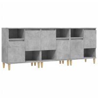 vidaXL Sideboards 3 Stk. Betongrau 60x35x70 cm Holzwerkstoff