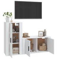 vidaXL 2-tlg. TV-Schrank-Set Wei&szlig; Holzwerkstoff