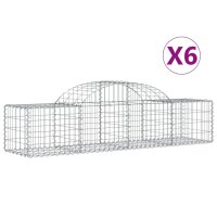 vidaXL Gabionen mit Hochbogen 6 Stk. 200x50x40/60 cm Verzinktes Eisen