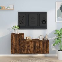 vidaXL 2-tlg. TV-Schrank-Set Räuchereiche Holzwerkstoff