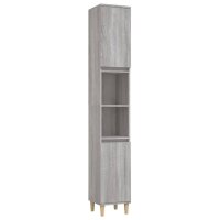 vidaXL Badschrank Grau Sonoma 30x30x190 cm Holzwerkstoff