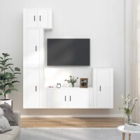 vidaXL 5-tlg. TV-Schrank-Set Wei&szlig; Holzwerkstoff