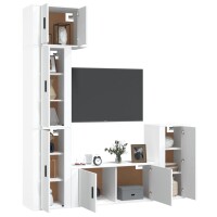 vidaXL 5-tlg. TV-Schrank-Set Wei&szlig; Holzwerkstoff