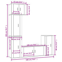 vidaXL 5-tlg. TV-Schrank-Set Wei&szlig; Holzwerkstoff