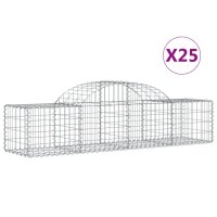 vidaXL Gabionen mit Hochbogen 25 Stk. 200x50x40/60 cm...