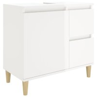 vidaXL Badschrank Hochglanz-Wei&szlig; 65x33x60 cm Holzwerkstoff