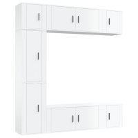 vidaXL 7-tlg. TV-Schrank-Set Hochglanz-Wei&szlig; Holzwerkstoff