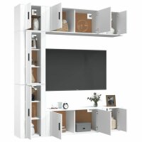 vidaXL 7-tlg. TV-Schrank-Set Hochglanz-Wei&szlig; Holzwerkstoff