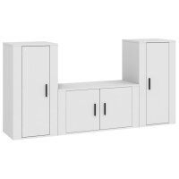 vidaXL 3-tlg. TV-Schrank-Set Wei&szlig; Holzwerkstoff