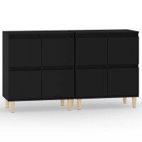 vidaXL Sideboards 2 Stk. Schwarz 60x35x70 cm Holzwerkstoff