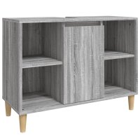 vidaXL Waschbeckenunterschrank Grau Sonoma 80x33x60 cm Holzwerkstoff