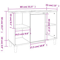 vidaXL Waschbeckenunterschrank Grau Sonoma 80x33x60 cm Holzwerkstoff