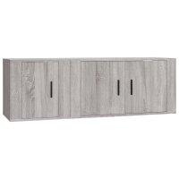 vidaXL 2-tlg. TV-Schrank-Set Grau Sonoma Holzwerkstoff