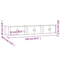 vidaXL TV-Wandschr&auml;nke 3 Stk. Grau Sonoma 80x34,5x40 cm