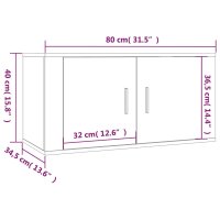 vidaXL TV-Wandschr&auml;nke 3 Stk. Grau Sonoma 80x34,5x40 cm