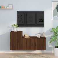 vidaXL 2-tlg. TV-Schrank-Set Braun Eichen-Optik Holzwerkstoff