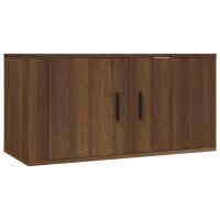 vidaXL 2-tlg. TV-Schrank-Set Braun Eichen-Optik Holzwerkstoff