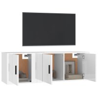 vidaXL 2-tlg. TV-Schrank-Set Hochglanz-Weiß Holzwerkstoff