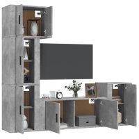 vidaXL 5-tlg. TV-Schrank-Set Betongrau Holzwerkstoff