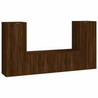 vidaXL 4-tlg. TV-Schrank-Set Braun Eichen-Optik Holzwerkstoff