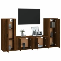 vidaXL 4-tlg. TV-Schrank-Set Braun Eichen-Optik Holzwerkstoff