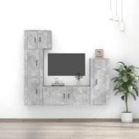 vidaXL 5-tlg. TV-Schrank-Set Betongrau Holzwerkstoff