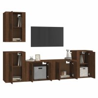 vidaXL 5-tlg. TV-Schrank-Set Braun Eichen-Optik Holzwerkstoff