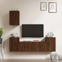 vidaXL 5-tlg. TV-Schrank-Set Braun Eichen-Optik...
